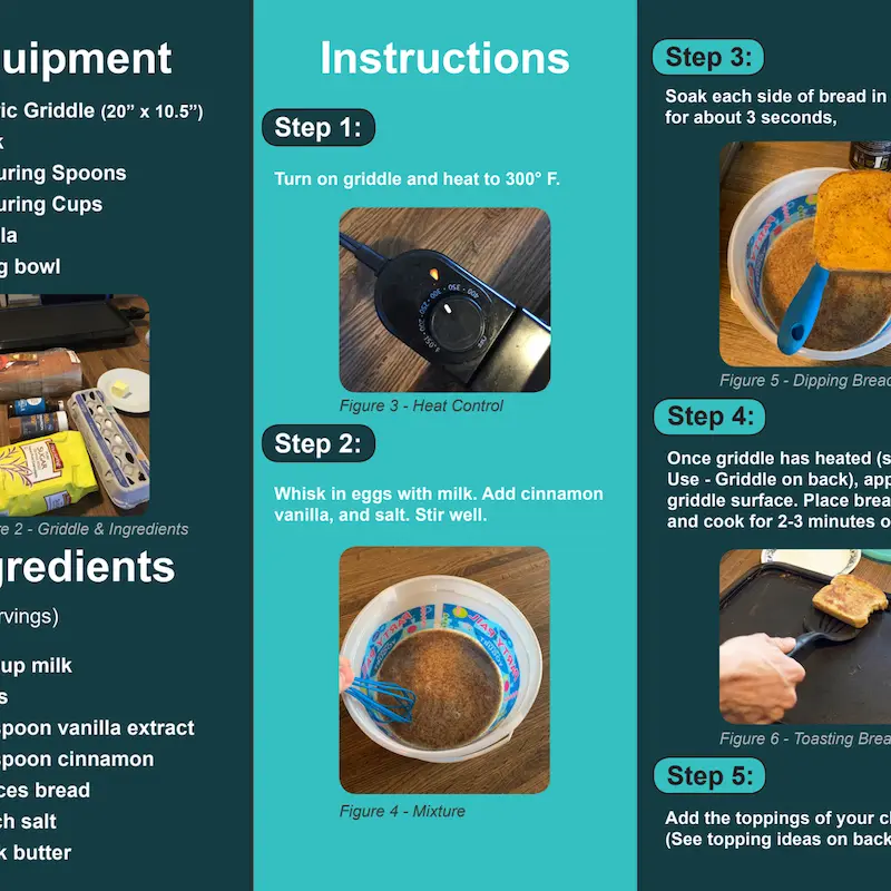 French Toast Instructions Screenshot