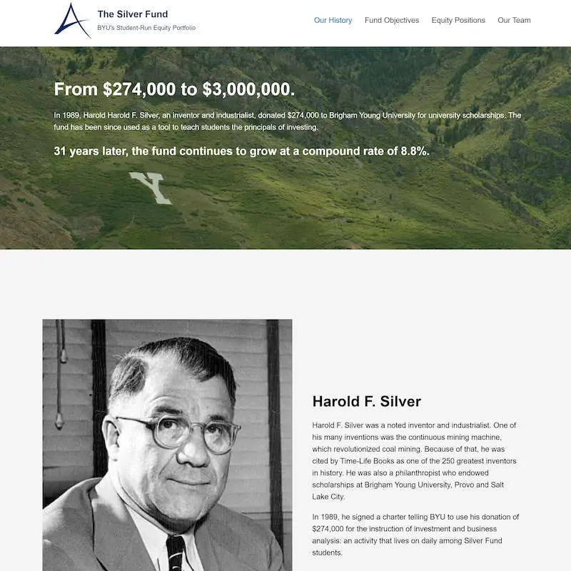 Silver Fund Visitor Site Screenshot