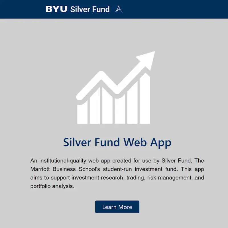 Silver Fund Web App Screenshot