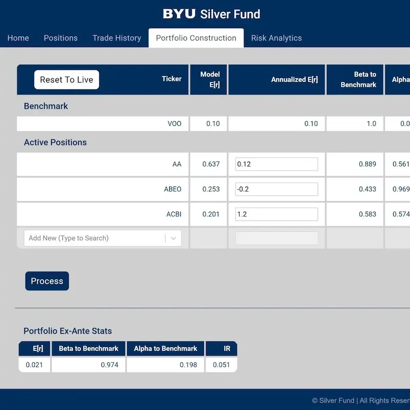 Silver Fund Web App Screenshot